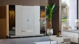 Marietta 6 Kapaklı Gardırop Cam Kapaklı 5