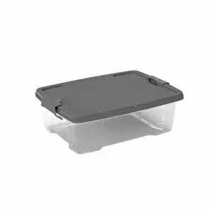 Qlear Box Transparent Saklama Kutusu Gri 12 lt