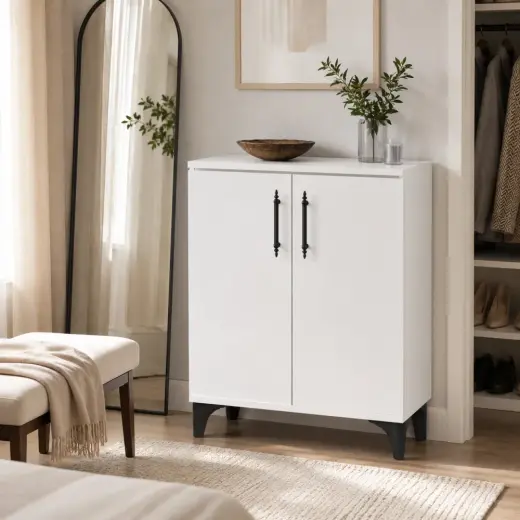 Garaj Home 4 Raflı Ayakkabılık Çok Amaçlı Dolap Beyaz