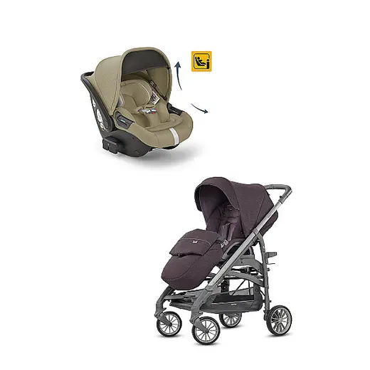 Inglesina Trilogy Tek El Katlanır Bebek Arabası + Darwin Recline Yatabilen Ana Kucağı - Dumbo Caramel