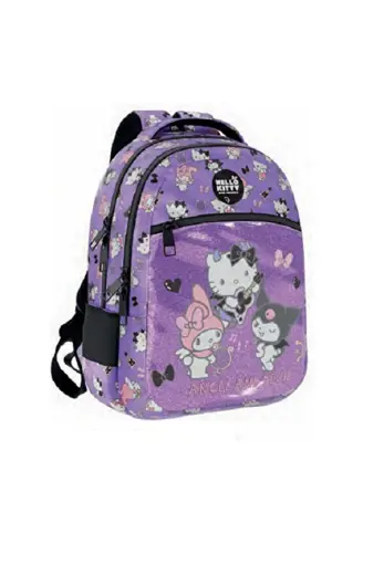 Hello Kitty İlk Okul Çantası - Sırt Çantası / Orjinal Lisanslı Lüx Çanta Mor / Beslenme 2'Li
