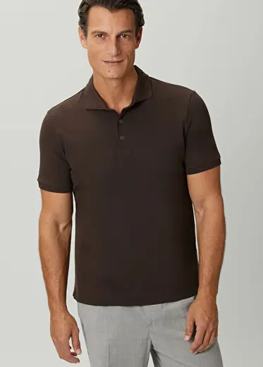 Kahverengi Polo Yaka T-shirt
