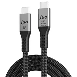 Juo JCB4G241-B USB 4.0 240W 40Gbps Thunderbolt 4 8K 60Hz USB-C Görüntü Aktarım ve Type-C Hızlı Şarj-Data Kablosu 1 M