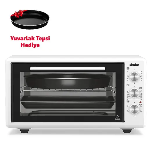 Simfer 4546 Beyaz 45 LT Turbo Fan Mini / Midi Fırın - 6 Fonksiyon, Yoğurt Yapma & Buz Çözme Özellikli