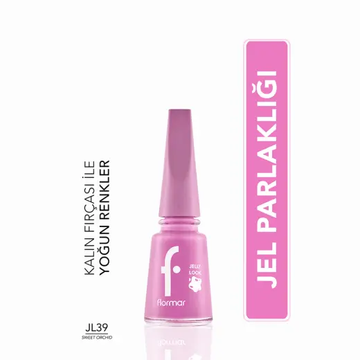 Flormar Jelly Look Yoğun Pigmentli ve Jel Görünümlü Oje JL39 Sweet Orchid