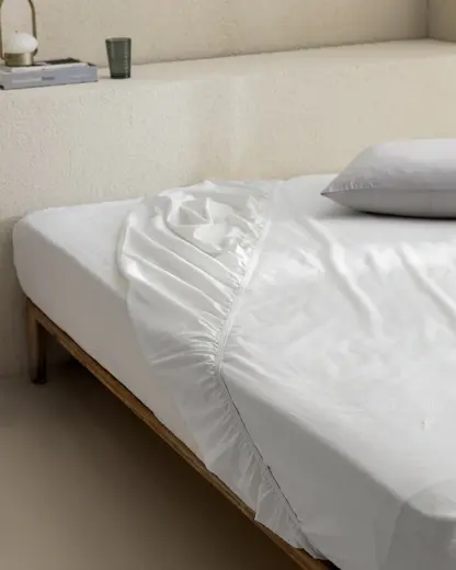 Madame Coco Manon Tek Kişilik %100 Pamuk Ranforce Lastikli Çarşaf - Beyaz Beyaz