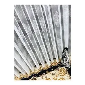 Perde Pendik Emes Örme Tül Perde Ekru 300x270 cm