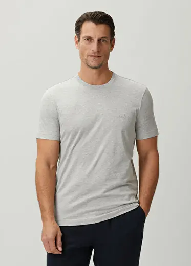 Açık Gri Logolu T-shirt