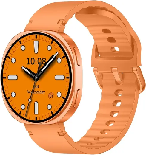 Bix TSW3 42 mm Ultra İnce 1.32” AMOLED Ekranlı Akıllı Saat – Bluetooth Aramalı, Metal Çerçeveli, Nabız & SpO₂ Ölçer, iOS ve Android Uyumlu (Turuncu)