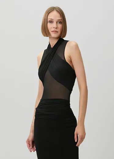 Siyah Drapeli Body