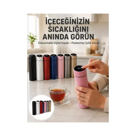 Renas Store Yüksek Isı Korumasına Sahip Taşınabilir Çelik Termos Yeni Nesil