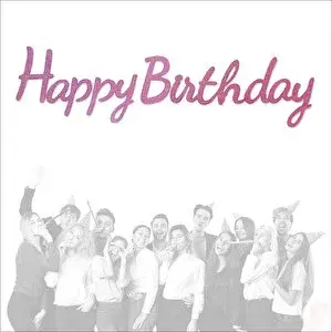 SüSLe Bebek ve Parti Happy Birthday Simli Folyo Karton Banner, 2 Mt - Pembe