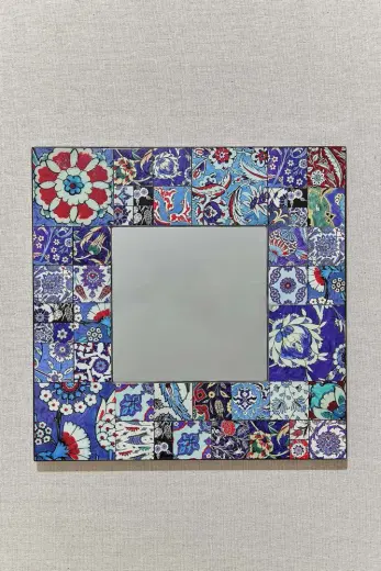İznik Çini Karolu Ayna 30x30 Cm