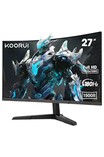 27 inç kavisli oyun monitörü, 180Hz FHD PC ekranı 1500R, Adaptive Sync DCI-P3 %90, VESA 100x100mm HDMI 2.0/DP 1.2, siyah 27E6CA
