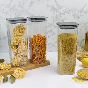 Devigo 12 Adet 1.7 Lt İstiflenebilir Kristal Vakumlu Erzak Kabı 1.7 Lt Vakumlu Saklama Kabı