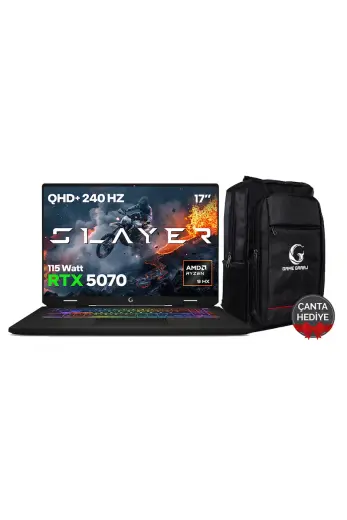 Game Garaj Slayer R9M3D XL-5070 C2 AMD Ryzen 9 9955HX3D 32 GB RAM 1 TB SSD RTX5070 17" QHD+ 240Hz IPS FreeDOS Oyuncu Laptop
