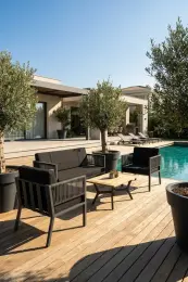 Upstyle Lido Bahçe & Balkon Oturma Takımı Antrasit Siyah 5