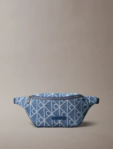 Erkek Emblem Denim Bel Çantası