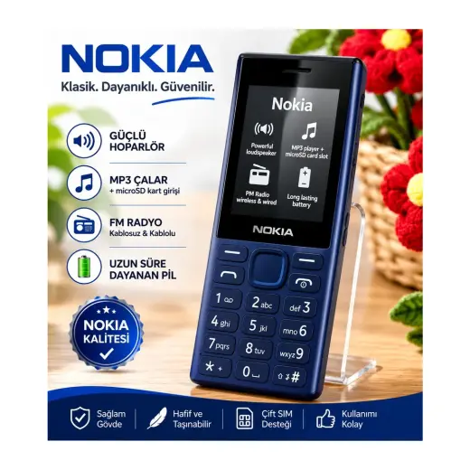 Nokia Büyük Ekran Büyük Tuş Yüksek Ses Yaşlıya Askere