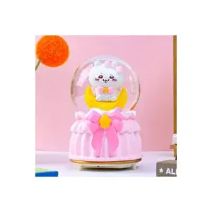 Livava Sevimli Kedi Büyük Boy Kar Küresi Işıklı, Müzikli, Püskürtmeli, Pembe, 16x12 Pembe