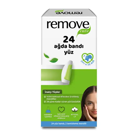 Remove Care Yüz Ağda Bandı İnatçı Tüyler 24'lü