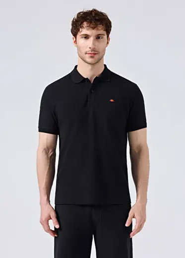 Siyah Polo Yaka Kısa Kollu Erkek T-shirt 6SM5044-BK