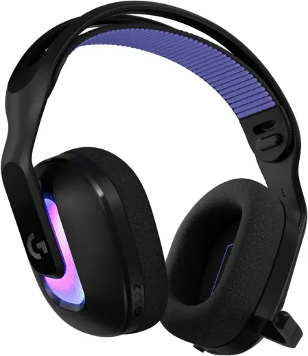 Logitech G G522 LIGHTSPEED Kablosuz Oyuncu Kulaklığı, LIGHTSYNC RGB Aydınlatmalı, Senkronize PRO-G Ses, Hafif ve Konforlu Tasarım, Siyah | PC için, tam bantlı mikrofon, genişletilmiş ses, üç bağlantı (Bluetooth, USB A - C), LIGHTSYNC RGB - Siyah