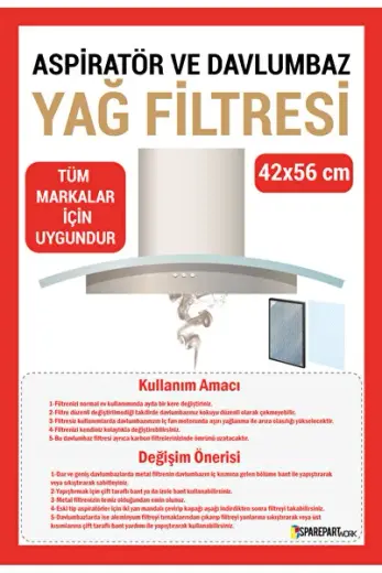 Fırın üstü Aspiratör Elyaf Yağ Filtresi 5'Li Paket