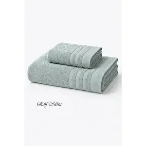Mira Home 2 Parça Banyo Havlusu Seti Pamuklu Sude 70x140 + 50x85 Cm Koyu Yeşil