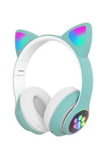 Bilişim Burada STN28 Bluetooth Işıklı Kedi Tasarımlı Katlanabilir Çocuk Kulaklık
