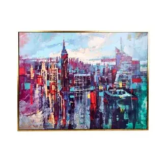 Evidea Deco Cities Kanvas Tablo - Renkli - 120x90 cm