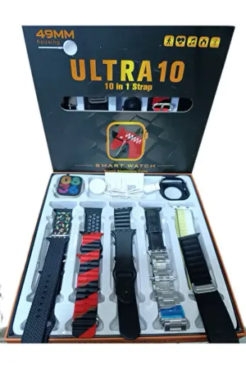 Akıllı saat 10 ultra 49MM 10 kordonlu saat kilifi hediyeli