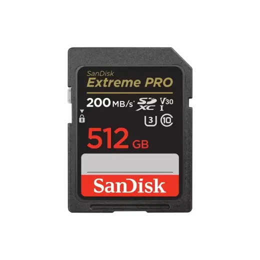 Sandisk Extreme Pro 512 GB 200/140 MB/S Sdxc V30 Uhs-I U3 Hafıza Kartı SDSDXXD-512G-GN4IN