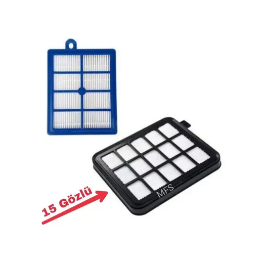 Grundig Uyumlu Vcc 7870 Hepa Filtre Seti ( DİKKAT! SİYAH ÖN FİLTRE 15 BÖLMELİ )