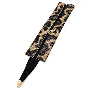 Nusrat Bilişim Çanta Aksesuar Rugan Croco Leopar renk 28 Cm Derili Fermuar Light Gold metalli