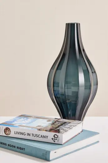Dalgalı Vazo 37 cm Lacivert