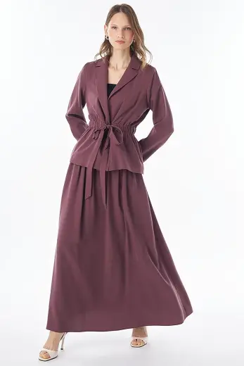 100% Lyocell Skirt Set – Burgundy
