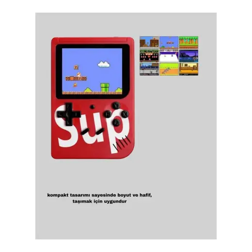 Sup Retro El Konsolu – 500 Oyun, 2 Oyunculu, 3 Inç Ekran, Taşınabilir Şarjlı Atari