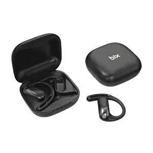 Bix OWS2 Bluetooth 5.4 Stereo Sesli IPX4 Sertifikalı Spor Koşu Fitness Ergonomik Kulak Kancalı Kablosuz Kulaklık Siyah