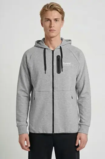 NOVA FERMUARLI HOODIE Gri Erkek Hoodie