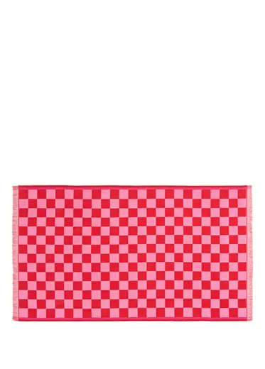 Vıseu Pembe Kırmızı Pamuklu Unisex Plaj Havlusu 90 x 150 cm