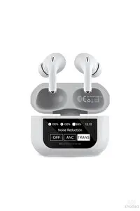 Zuidid Airpro2 Dokunmatik LCD Panelli ANC Özellikli Bluetooth Kulaklık Beyaz