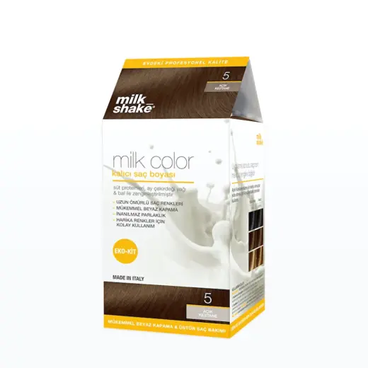 milk_shake Milk Color Eko Kalıcı Saç Boyası Seti 5 Açık Kestane