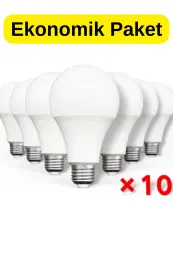 9w Led Ampul Beyaz Işık E27 Duy Uyumlu Tasarruflu 10'lu Ekonomik Paket Ev Ofis Tavan Aydınlatma 2