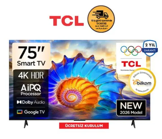 TCL 75 İNÇ 4K ULTRA HD GOOGLE TV 75V6D