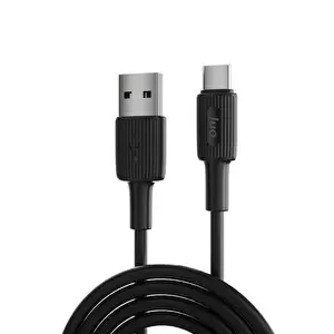 Juo JCBS121-B 12 W USB-A to Type-C Silikon Hızlı Şarj ve Data Kablosu Siyah 1 M