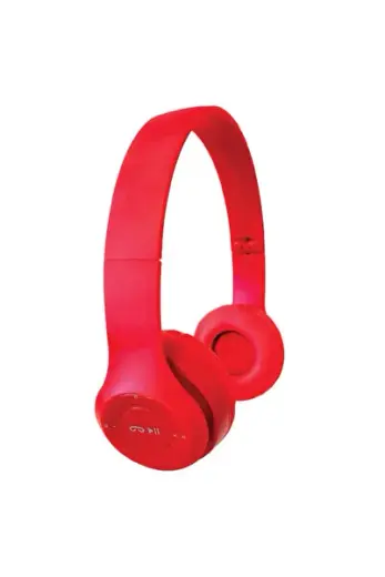 Kulaküstü Bluetooth Kulaklık Kırmızı, Kristal Ses Kalitesi, Uzun Pil Ömrü, Pratik Kullanım