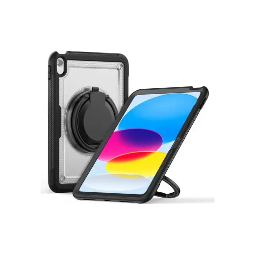 MobaxAksesuar Apple iPad Air 11inç M4/M3/M2 2026-2024 Kılıf Askılı Silikon Handle Ring Yüzüklü Amour Tank Case