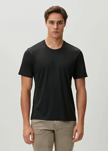 Siyah İpek T-shirt