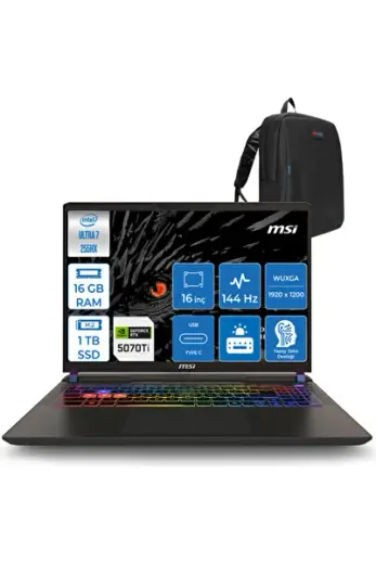 Vector 16 Hx Aı U7255HX Aı 16GB 1tb 12GB/RTX5070TI/140W FDOS 16" Fhd+ 144Hz 091XTRF02+ZETTAÇNT